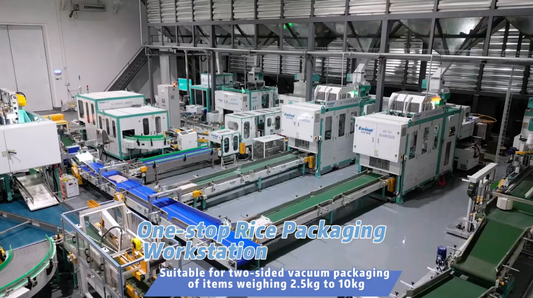 Ewinall One-Stop Fully Automated Two-side Vacuum Packaging Production Line for Rice & Grains | Complete Packaging Solution