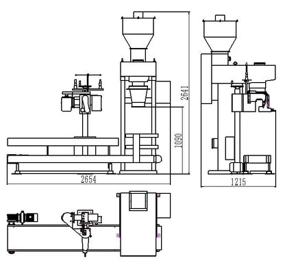 Ewinall DCS-25 Semi-Automatic Rice & Grain Bagging Machine – 2–25kg Weighing, Filling & Sewing System for Flour, Corn, Soybean and Feed