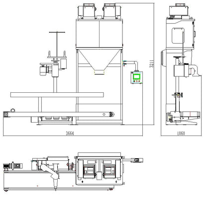 Ewinall DCS-50FE2-BZ Automatic Quantitative Packaging Machine |5-50kg Rice, Grain, Feed & Sugar Bagging Solution