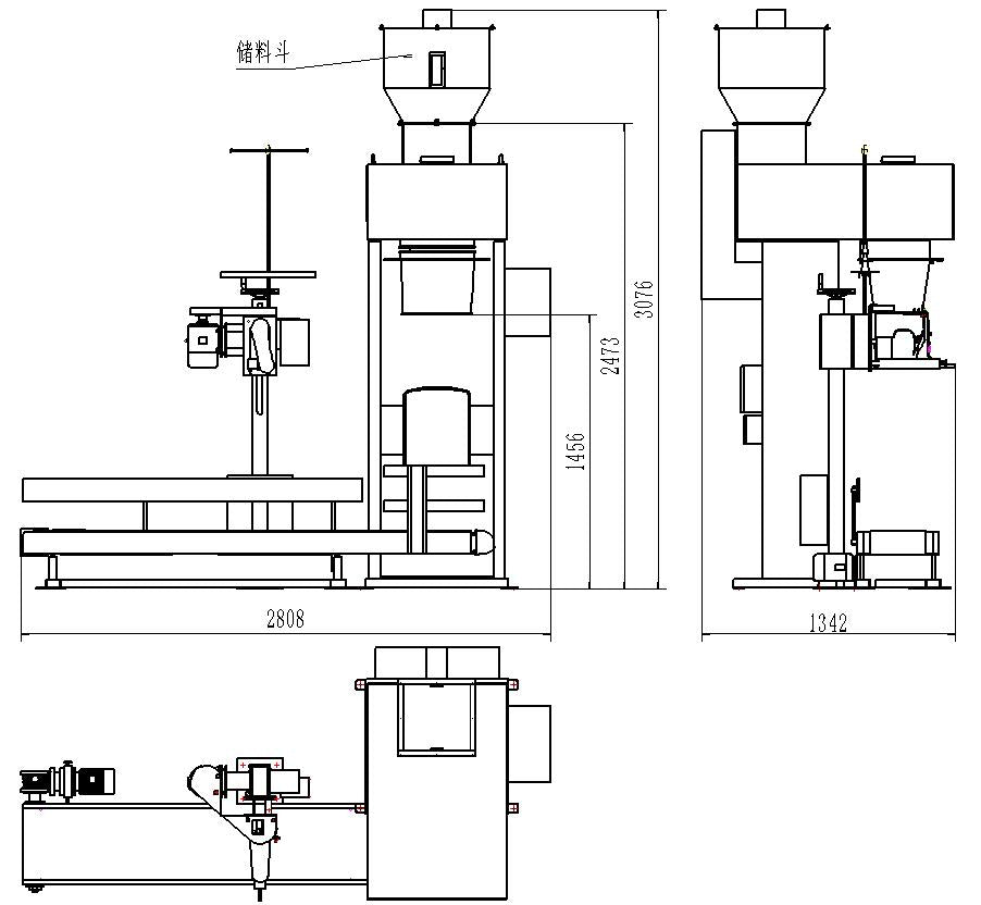 Ewinall DCS-50FT-1 Powder Packaging Machine | 40-50kg Semi-Automatic Flour, Feed & Bran Bagging Solution
