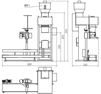 Ewinall DCS-50FT-1 Powder Packaging Machine | 40-50kg Semi-Automatic Flour, Feed & Bran Bagging Solution