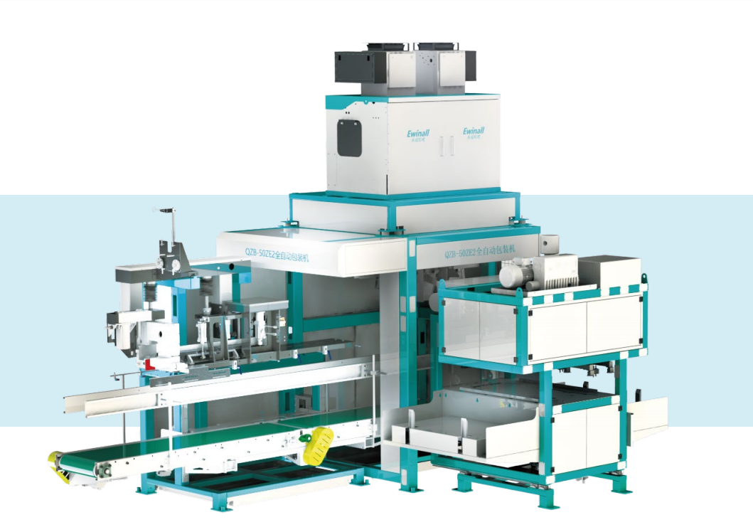 Ewinall QZB-50ZE2 Fully Automatic Bagging Machine – 40kg Feed & Granule Woven Bag Filling, Sealing & Sewing System