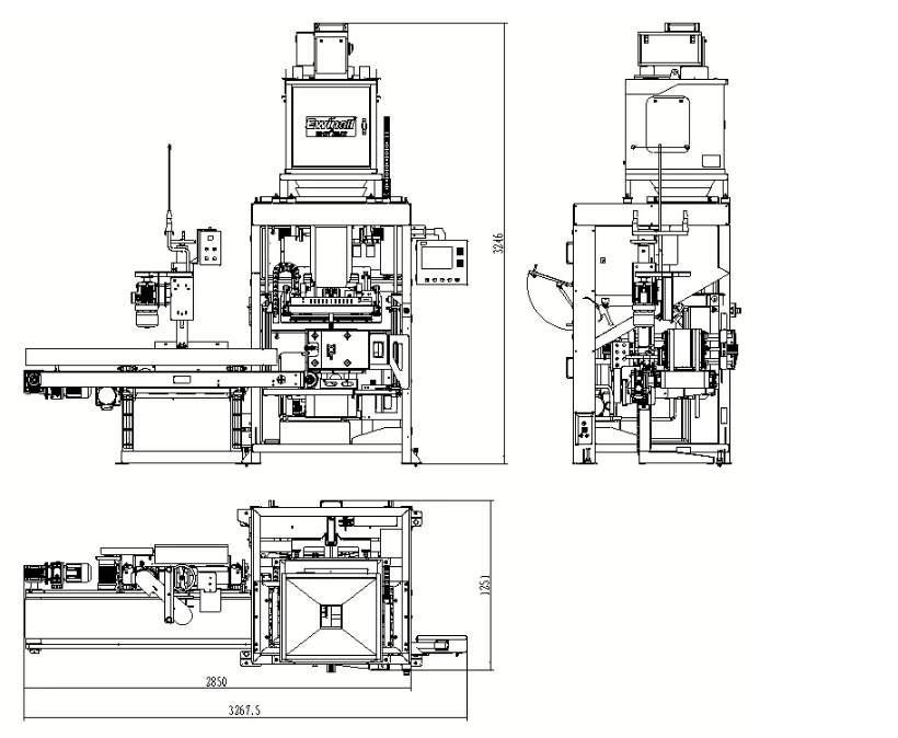 Ewinall BZD-200Z Semi-Automatic Large Bag Vacuum Packing Machine – 12.5-25kg Dual-Shape Vacuum & Outer Bag Sewing System