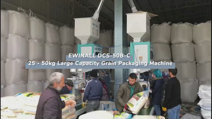 Envasadora automática de arroz y granos Ewinall DCS-50B-C de 25-50 kg | Solución de envasado de alta precisión para alimentos, piensos y azúcar
