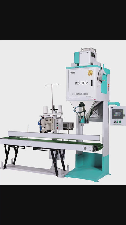 Ewinall DCS-50FE-C Grain Packaging Machine 50kg Feed Rice Beans Woven Gunny Bag